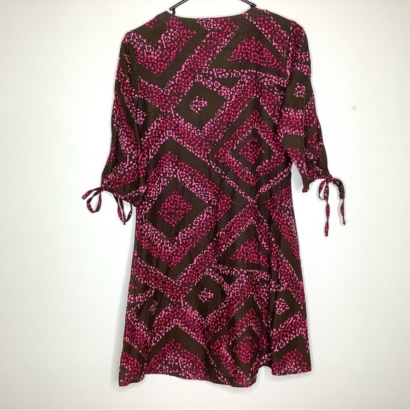 < Y2K TRAMP Brown & Pink Floral Print Dress > - Picture 3 of 5